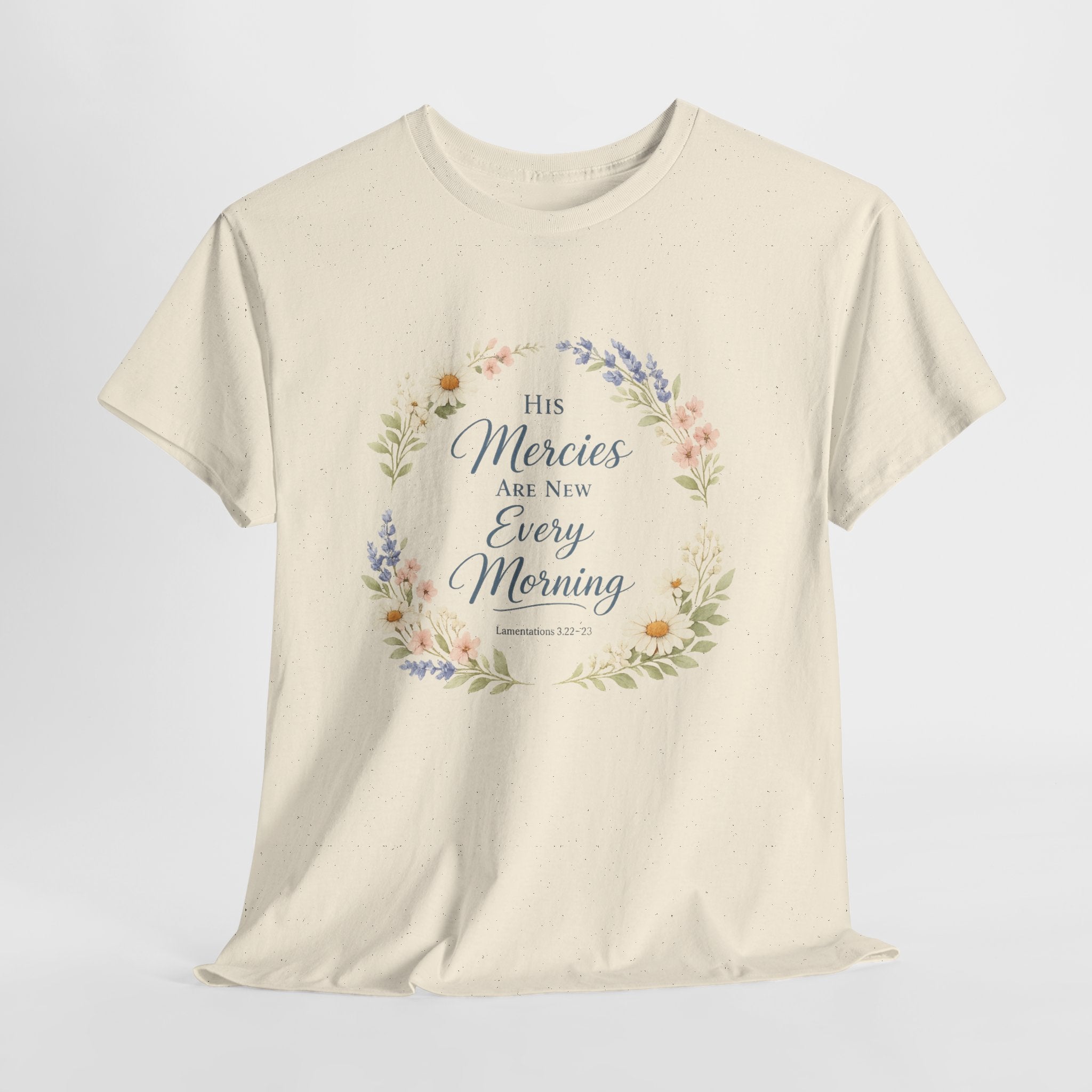 T-Shirt — "His Mercies Are New Every Morning" Floral Christian Tee