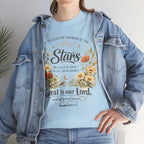 Christian Floral Tee — "Stars" Psalm 147:4 Inspirational Shirt