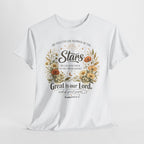 Christian Floral Tee — "Stars" Psalm 147:4 Inspirational Shirt