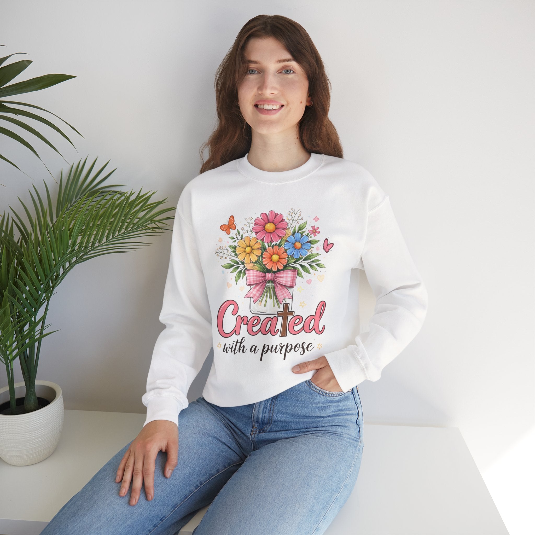 Created With A Purpose Floral Crewneck Sweatshirt