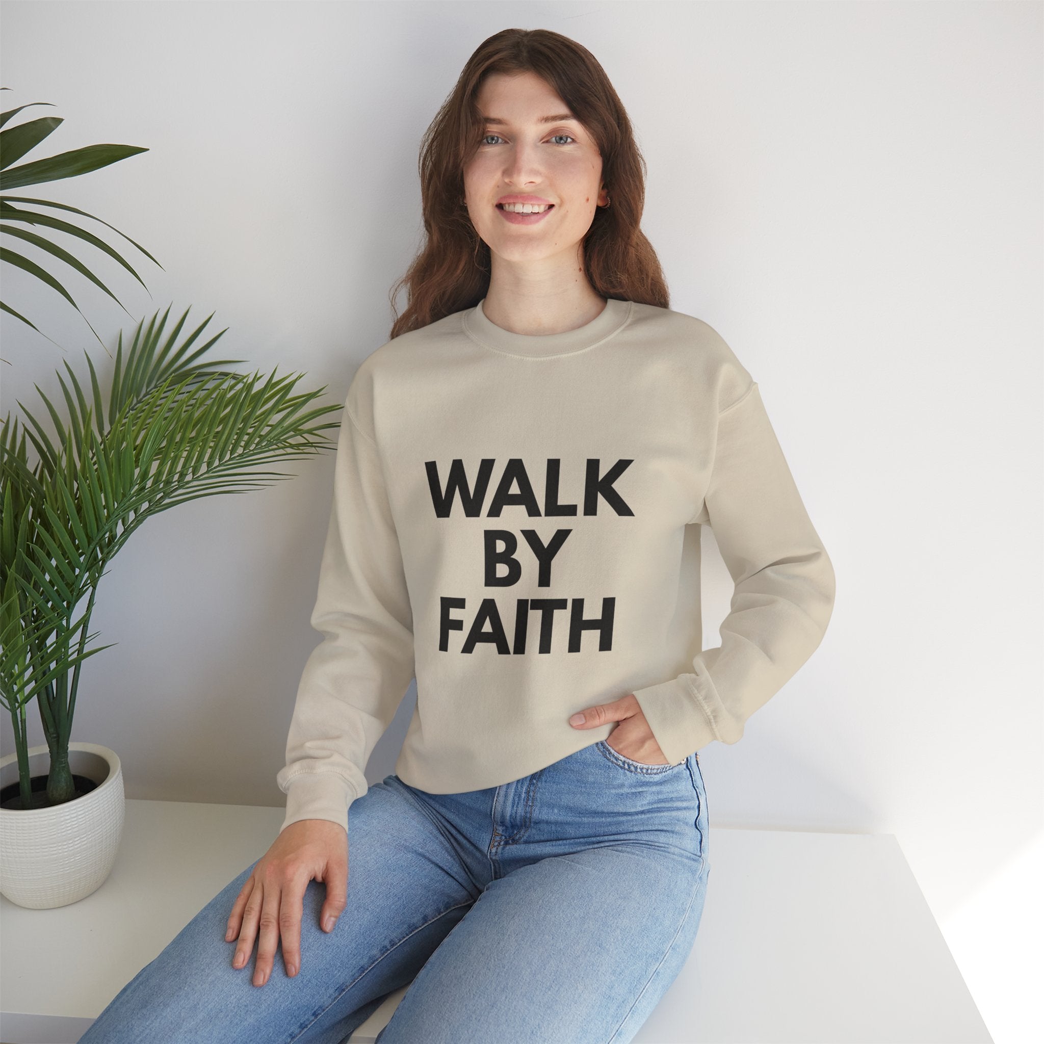 Walk By Faith Sweatshirt — Inspirational Christian Crewneck