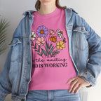 T-Shirt — "In the Waiting God Is Working" Floral Christian Tee