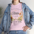 Christian Floral Tee — "Stars" Psalm 147:4 Inspirational Shirt