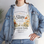 Christian Floral Tee — "Stars" Psalm 147:4 Inspirational Shirt