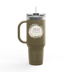 Held, Not Hurried 40oz Floral Tumbler (Isaiah 41:10) – Christian Mom Encouragement Gift