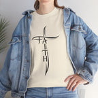 Faith Cross T-Shirt — Minimalist Vertical “FAITH” Cross Christian Tee