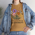 T-Shirt — "In the Waiting God Is Working" Floral Christian Tee