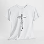 Faith Cross T-Shirt — Minimalist Vertical “FAITH” Cross Christian Tee