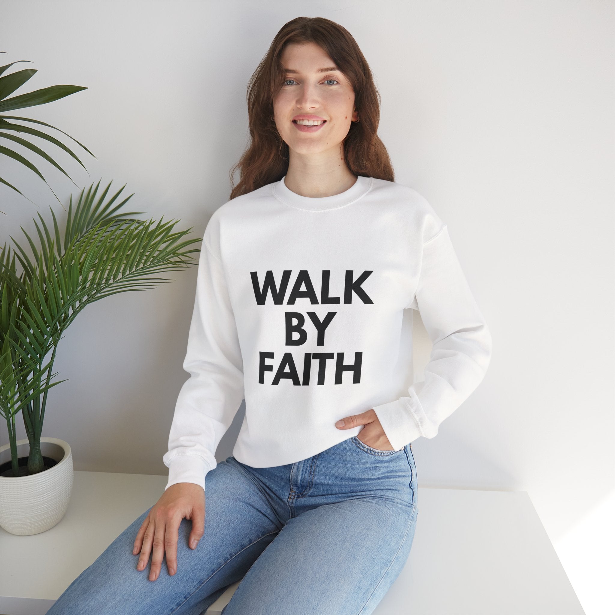 Walk By Faith Sweatshirt — Inspirational Christian Crewneck