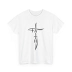 Faith Cross T-Shirt — Minimalist Vertical “FAITH” Cross Christian Tee