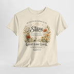 Christian Floral Tee — "Stars" Psalm 147:4 Inspirational Shirt