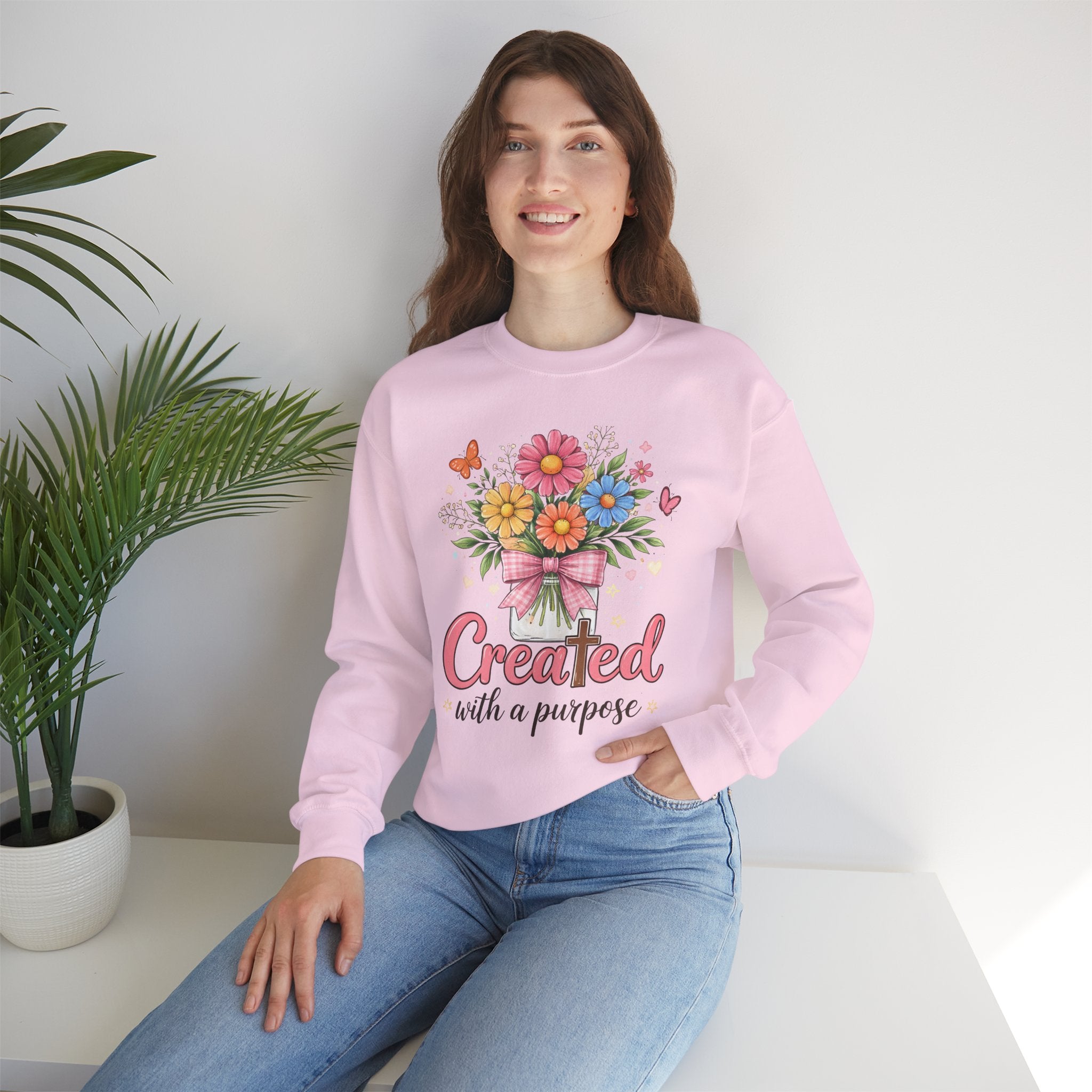 Created With A Purpose Floral Crewneck Sweatshirt
