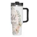 Held, Not Hurried 40 oz Floral Tumbler (Isaiah 41:10) – Christian Mom Encouragement Gift