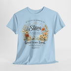 Christian Floral Tee — "Stars" Psalm 147:4 Inspirational Shirt