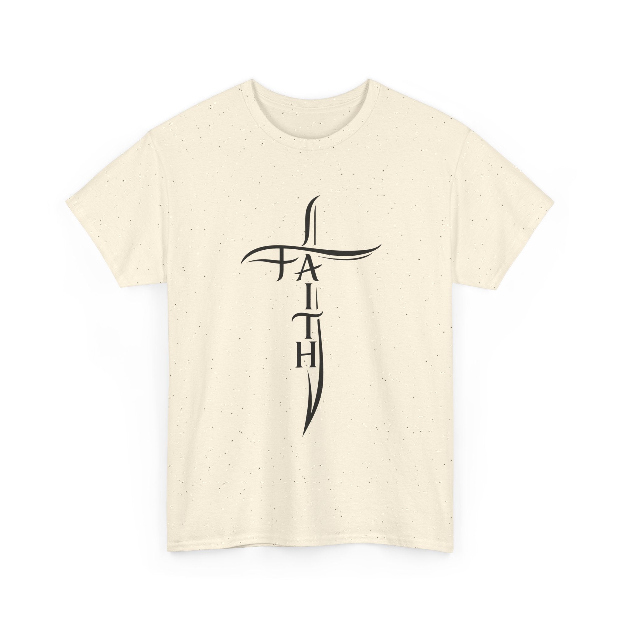 Faith Cross T-Shirt — Minimalist Vertical “FAITH” Cross Christian Tee