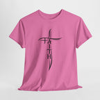 Faith Cross T-Shirt — Minimalist Vertical “FAITH” Cross Christian Tee