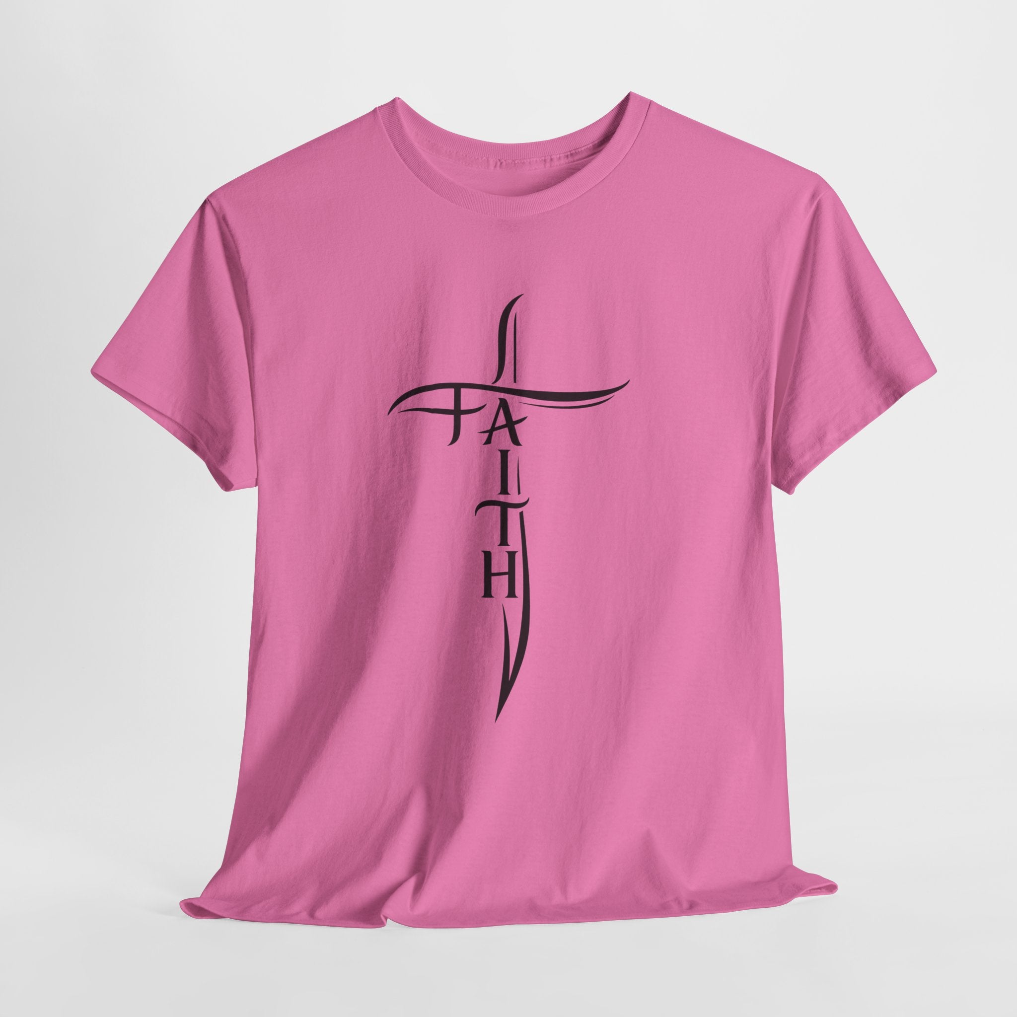 Faith Cross T-Shirt — Minimalist Vertical “FAITH” Cross Christian Tee