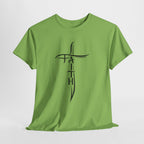 Faith Cross T-Shirt — Minimalist Vertical “FAITH” Cross Christian Tee
