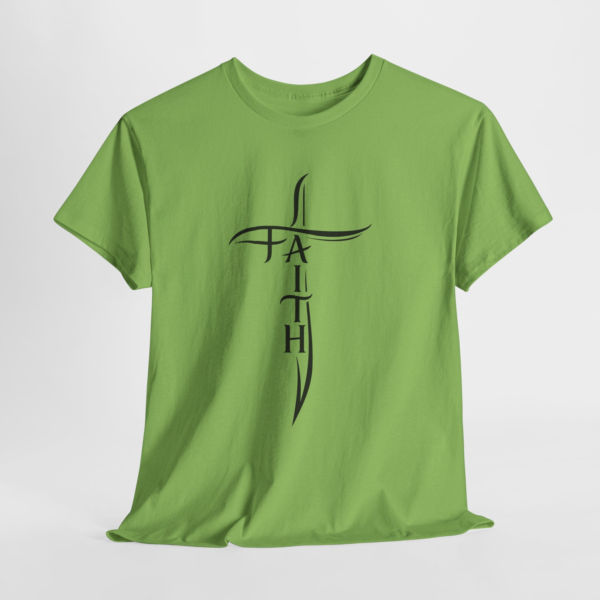 Faith Cross T-Shirt — Minimalist Vertical “FAITH” Cross Christian Tee