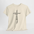 Faith Cross T-Shirt — Minimalist Vertical “FAITH” Cross Christian Tee