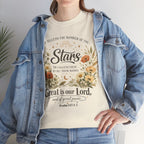 Christian Floral Tee — "Stars" Psalm 147:4 Inspirational Shirt