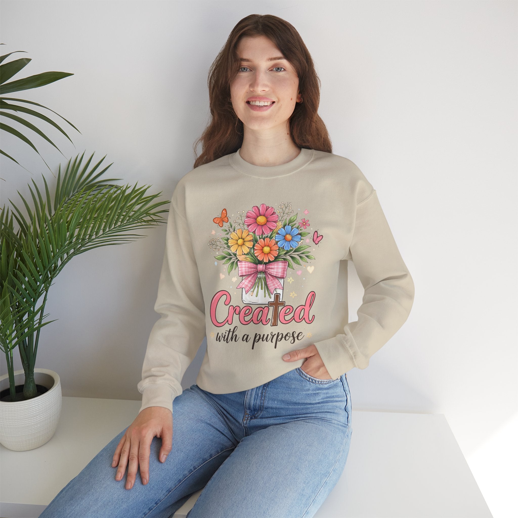 Created With A Purpose Floral Crewneck Sweatshirt