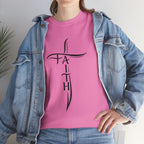 Faith Cross T-Shirt — Minimalist Vertical “FAITH” Cross Christian Tee