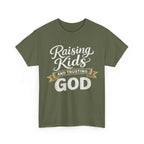 Raising Kids and Trusting God T-Shirt — Faith-Based Parenting Tee