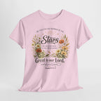 Christian Floral Tee — "Stars" Psalm 147:4 Inspirational Shirt