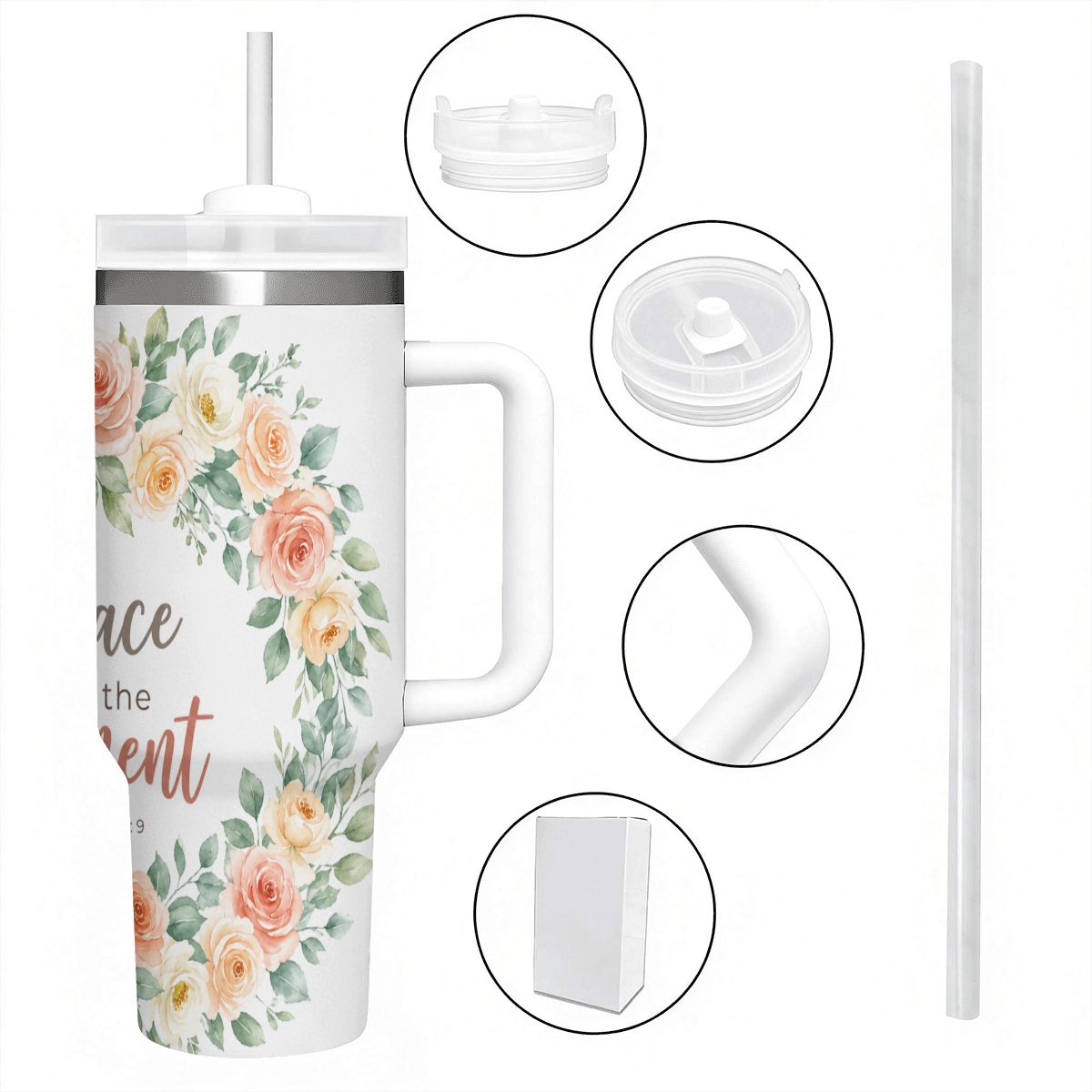 40 oz Tumbler with Handle and Straw (Made in USA)