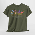 T-Shirt — “Consider How the Wildflowers Grow” Floral Scripture Tee (Luke 12:27)