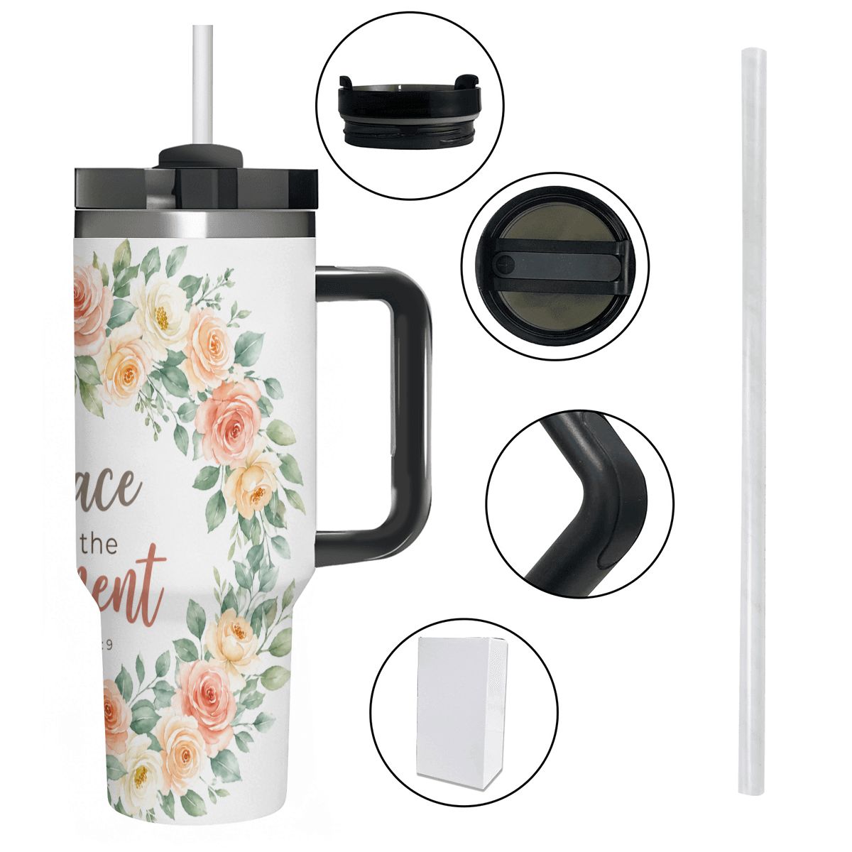 40 oz Tumbler with Handle and Straw (Made in USA)