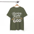 Raising Kids and Trusting God T-Shirt — Faith-Based Parenting Tee