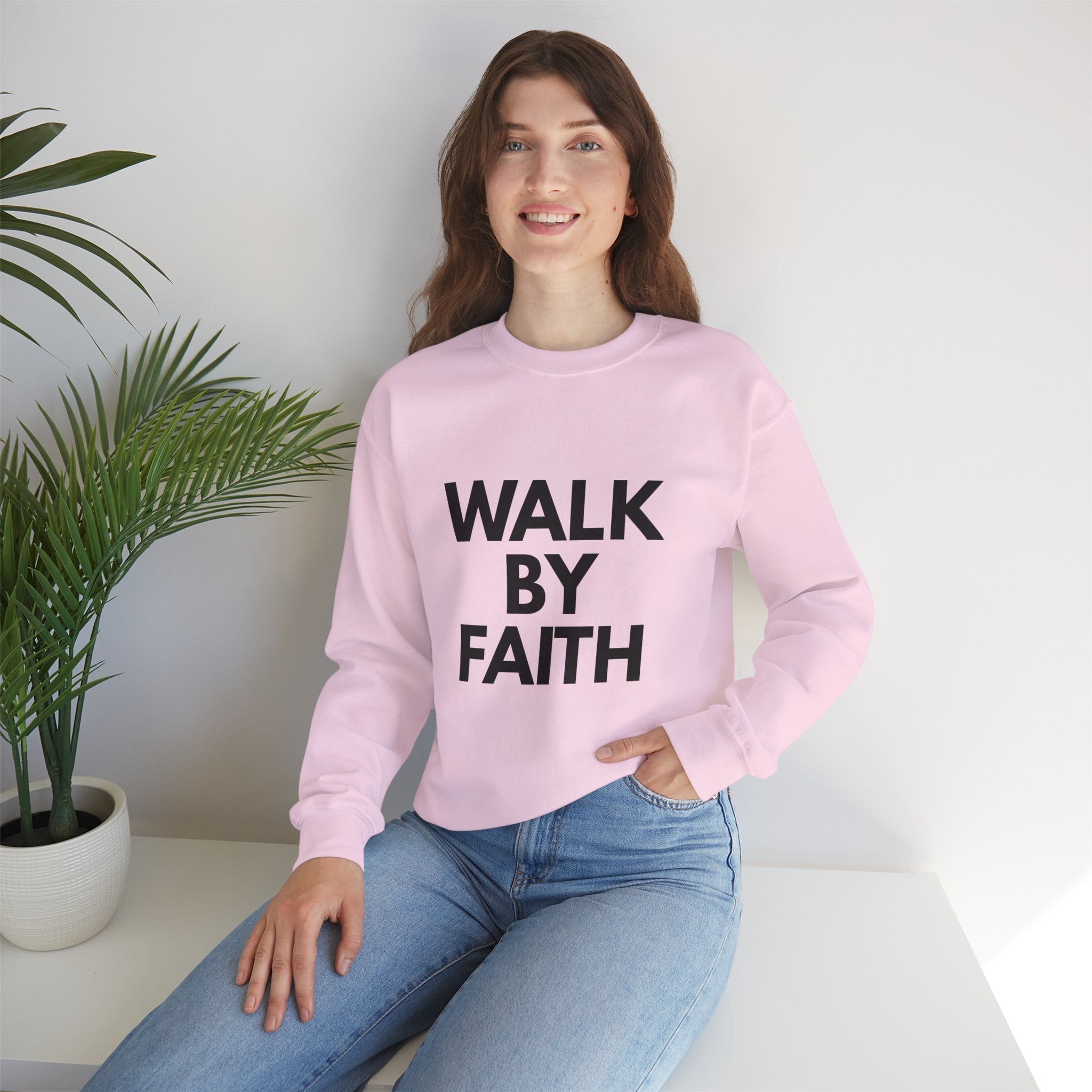 Walk By Faith Sweatshirt — Inspirational Christian Crewneck
