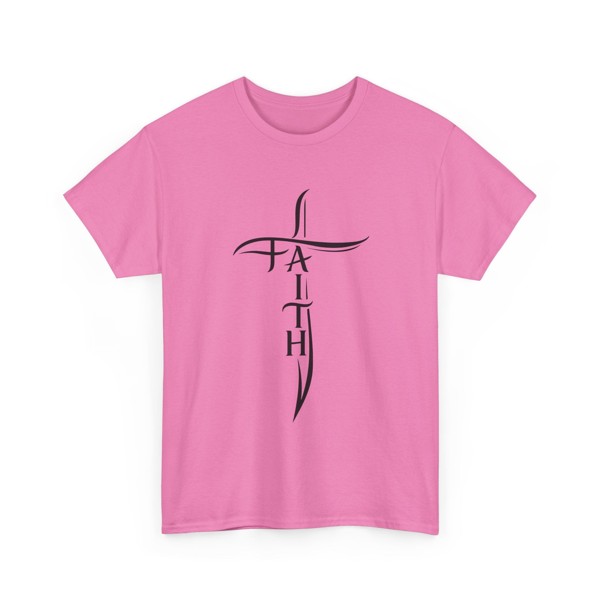 Faith Cross T-Shirt — Minimalist Vertical “FAITH” Cross Christian Tee