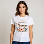 Prayerful Mama Floral Christian Tee