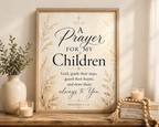 A Prayer For My Children – Christian Wall Art Poster (Faith-Based Gift for Moms)