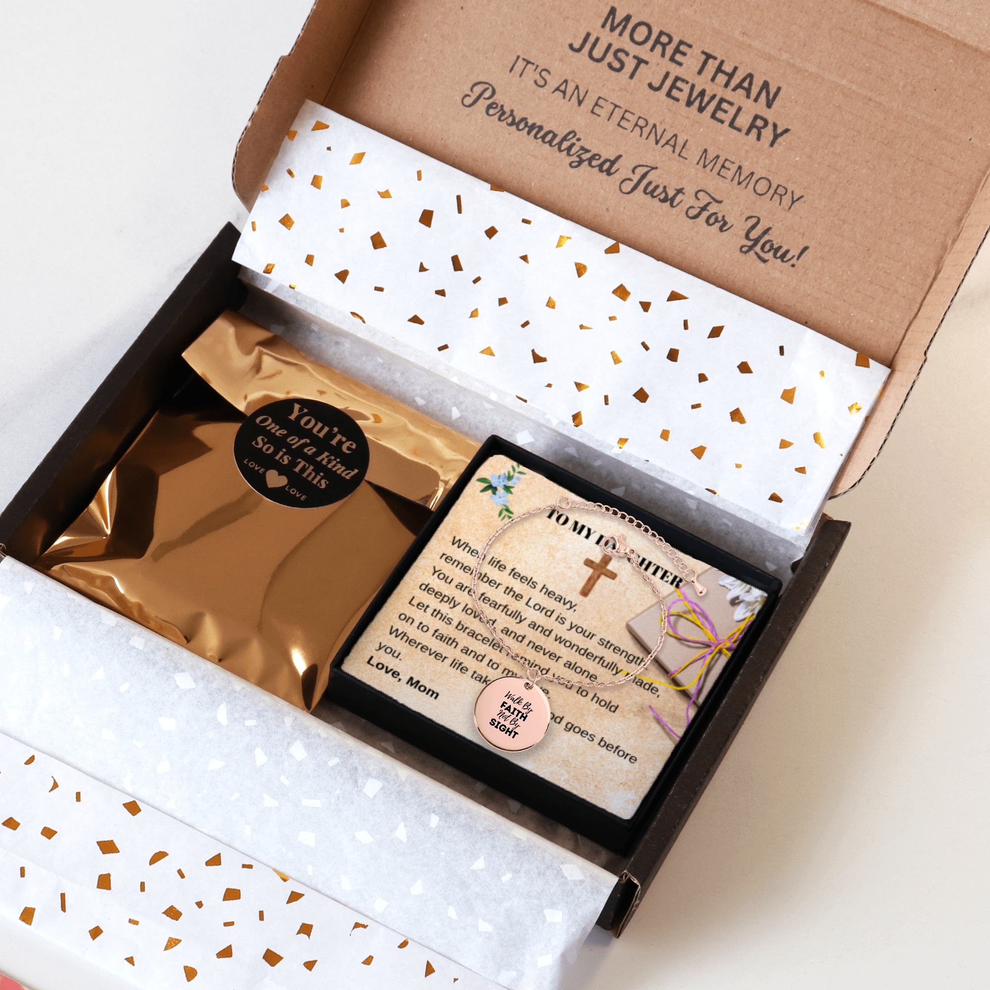 To My Daughter – Faith Over Fear Coin Bracelet