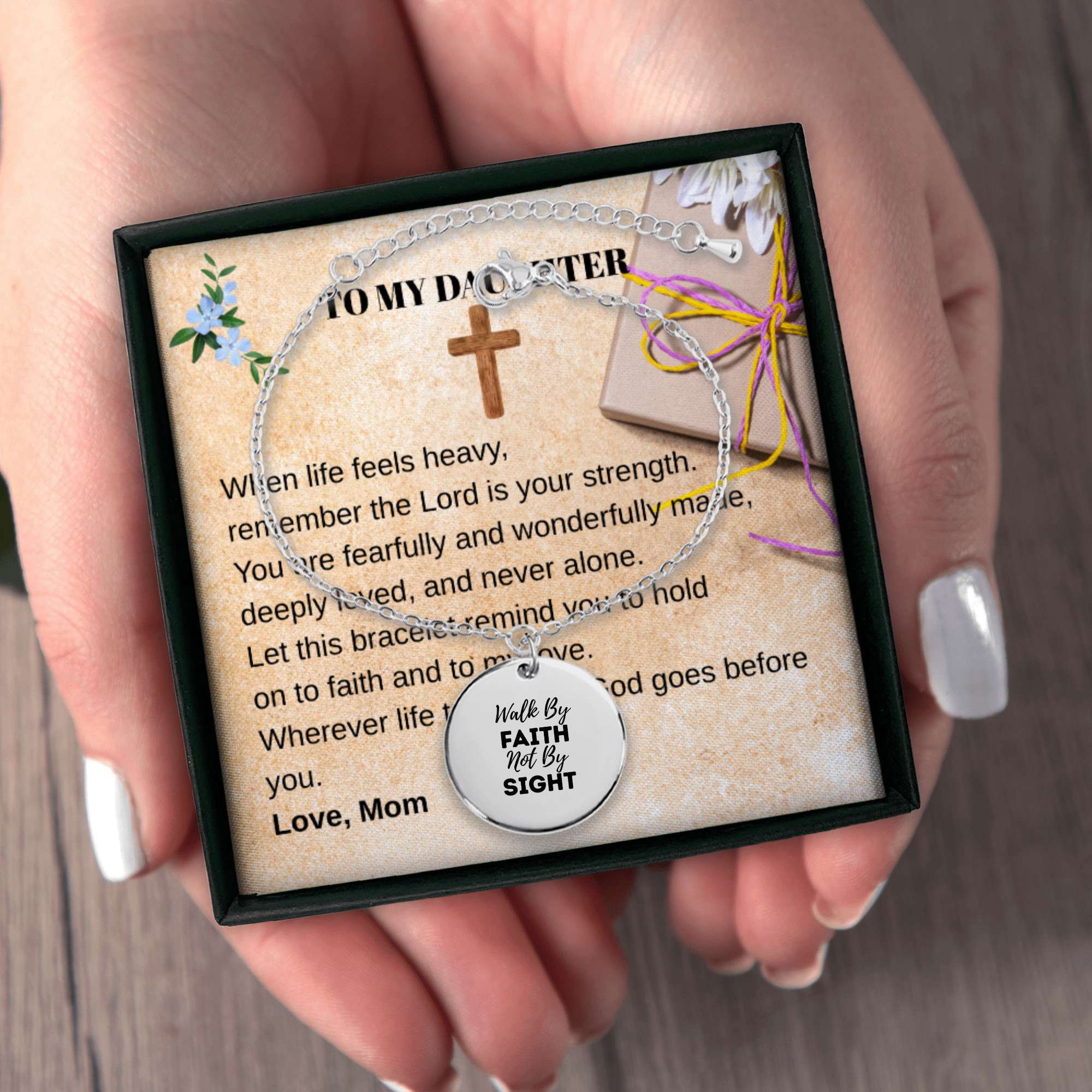 To My Daughter – Faith Over Fear Coin Bracelet