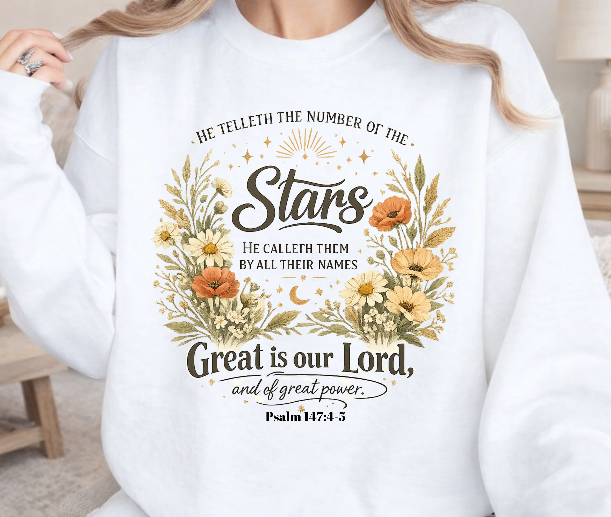 Psalm 147 Comfort Sweatshirt – Faith & Floral Design