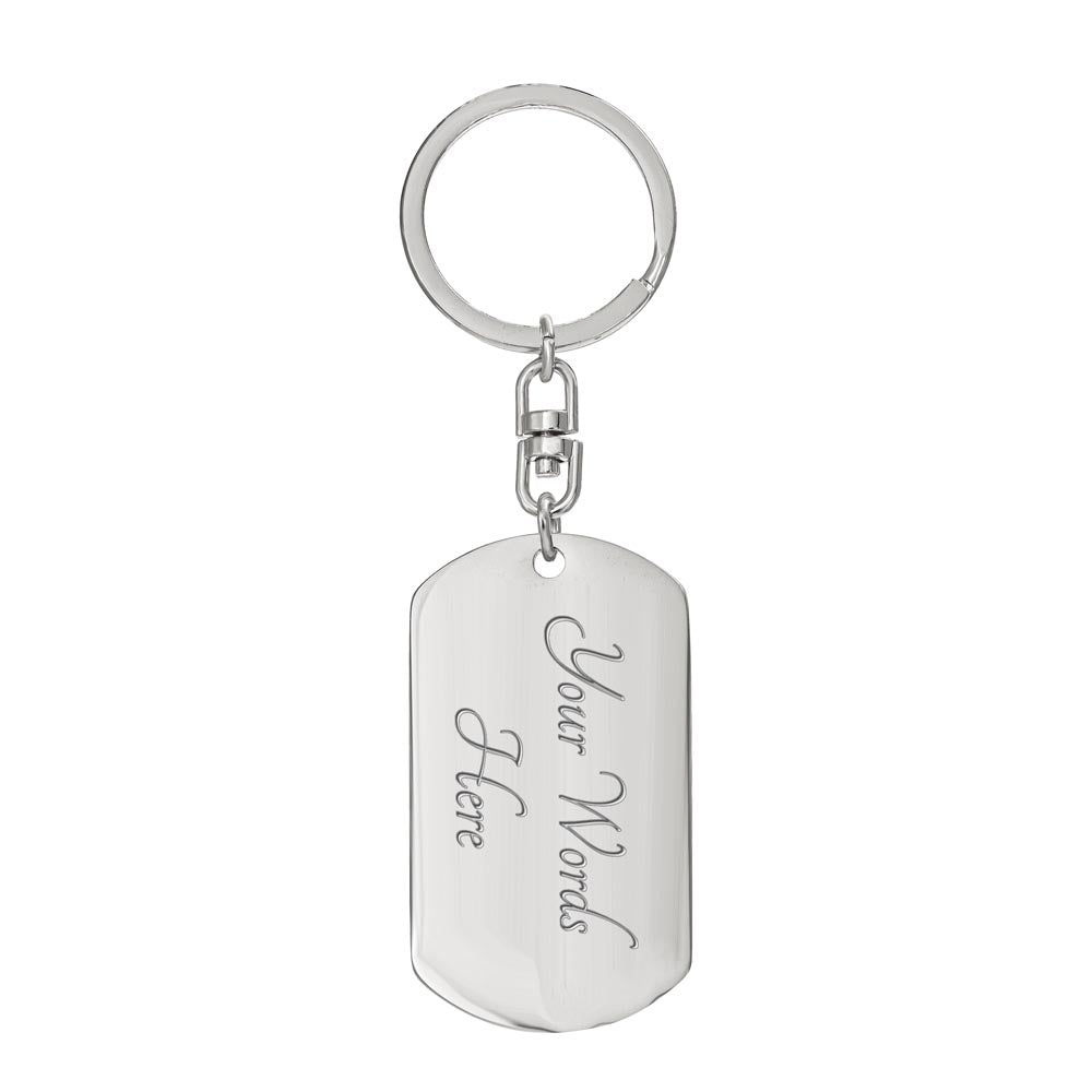 With God Nothing Shall Be Impossible - Graphic Dog Tag Keychain