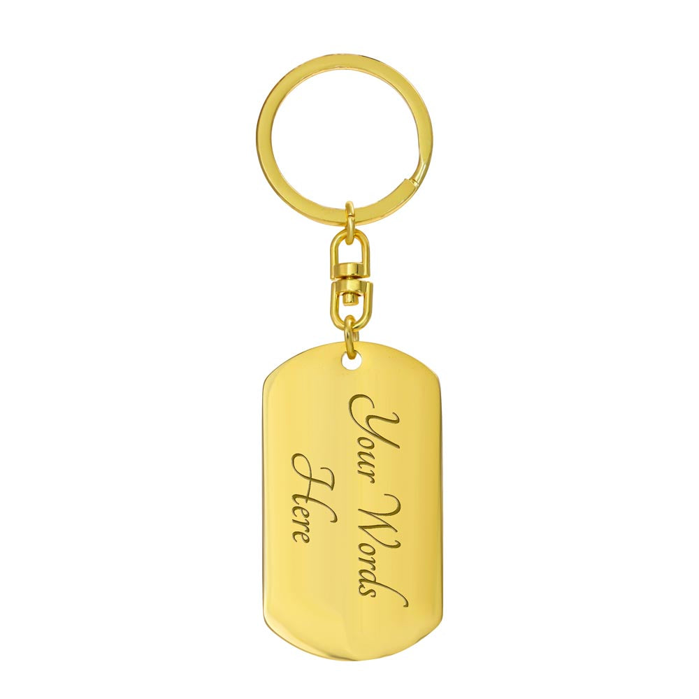 With God Nothing Shall Be Impossible - Graphic Dog Tag Keychain