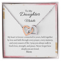 Mom To Daughter Interlocking Hearts Necklace  Held Together By Love And Faith