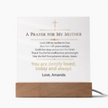 Christian Mother Gift, Prayer for Mom Acrylic Plaque LED Light, Personalized Mom Gift, Faith Based Gift for Mother, Christian Home Decor