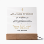 Christian Mother Gift, Prayer for Mom Acrylic Plaque LED Light, Personalized Mom Gift, Faith Based Gift for Mother, Christian Home Decor