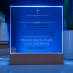 Christian Mother Gift, Prayer for Mom Acrylic Plaque LED Light, Personalized Mom Gift, Faith Based Gift for Mother, Christian Home Decor