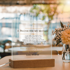 Christian Mother Gift, Prayer for Mom Acrylic Plaque LED Light, Personalized Mom Gift, Faith Based Gift for Mother, Christian Home Decor