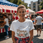 Prayerful Mama Floral Christian Tee