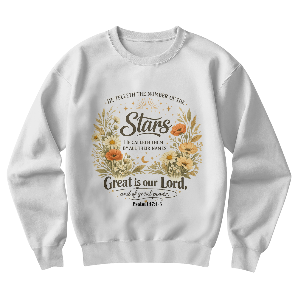 Psalm 147 Comfort Sweatshirt – Faith & Floral Design