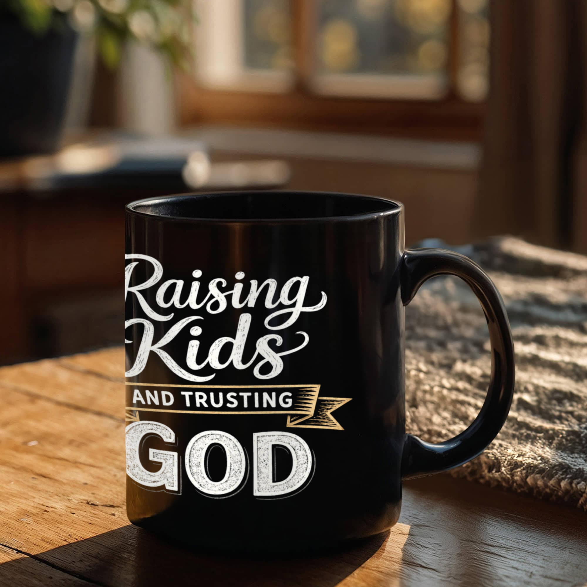 Raising Kids And Trusting God Coffee Mug For Parents
